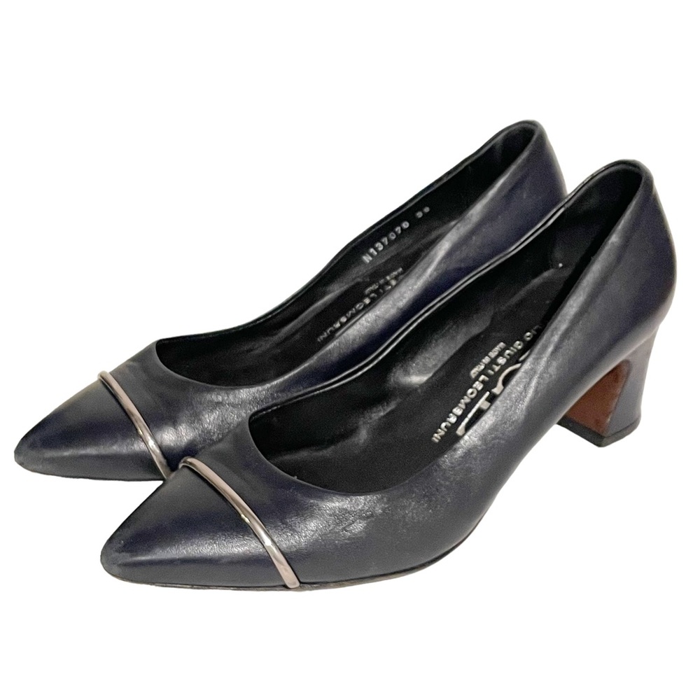 AGL Attilio Giusti Leombruni Size 38/8‎ Rand Pump Black Leather High Heels